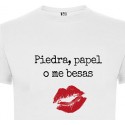 Camiseta mujer piedra papel beso