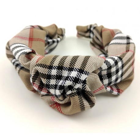 Diadema mujer escocés marrón