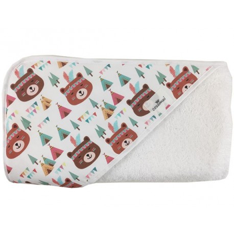 Toalla capa de baño recien nacido osos tipis