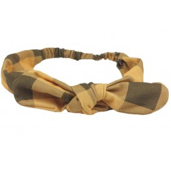 turbante bebé escocés mostaza