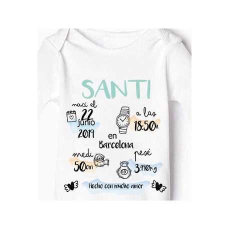 Body bebe personalizado nombre tios