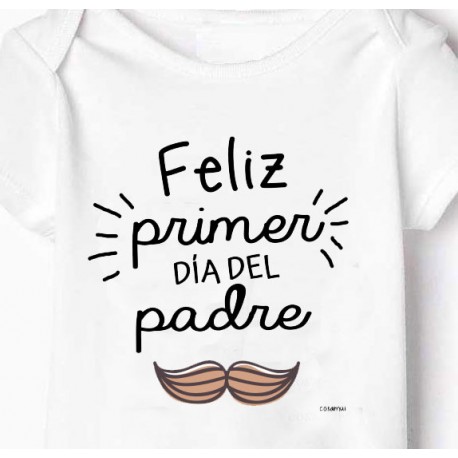Body bebe primer dia del padre mostacho