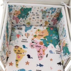 Sábana cuna 60x120 Mapamundi animal