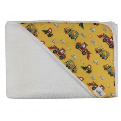Toalla capa de baño recien nacido excavadora
