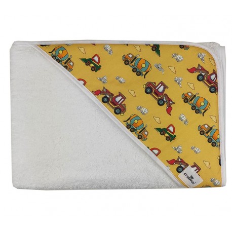 Toalla capa de baño recien nacido excavadora
