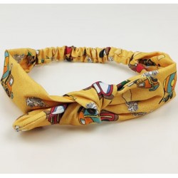 turbante bebé excavadoras amarillo