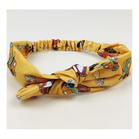 turbante bebé excavadoras amarillo