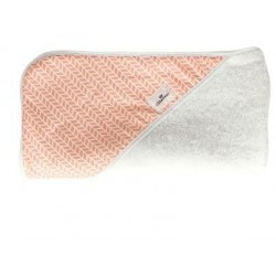 Toalla capa de baño recien nacido salmon
