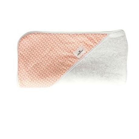 Toalla capa de baño recien nacido salmon