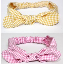 diadema vichy rosa o amarilla