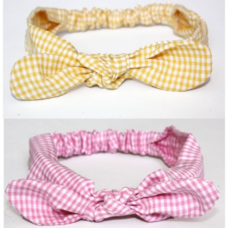 diadema vichy rosa o amarilla